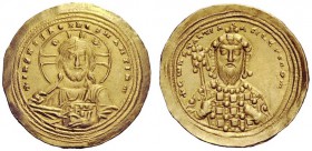 THE BYZANTINE EMPIRE 
 Constantine VIII, 15 December 1025 – 12 November 1028 
 Histamenon 1025-1028, AV 4.43 g. +IHS XIS REX REGNANTIhM Nimbate bust...