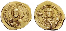 THE BYZANTINE EMPIRE 
 Constantine IX Monomachus, 11 June 1042 – 11 January 1055 
 Tetarteron 1042-1055, AV 4.00 g. + his XIS REX REGNANTIhm Facing ...