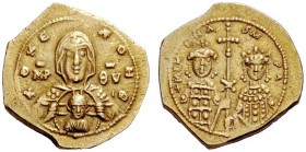 THE BYZANTINE EMPIRE 
 Michael VII, Ducas October 1071 – 31 March 1078, with colleagues from 1074 
 Tetarteron 1071-1078, AV 4.06 g. +QKE – ROHQ Fac...