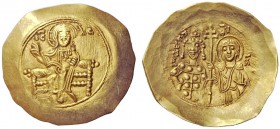 THE BYZANTINE EMPIRE 
 John II Comnenus, August 1118-April 1143, with colleagues from 1119 
 Hyperpyron 1118-1122, AV 4.40 g. Christ, nimbate, seate...