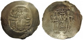 THE BYZANTINE EMPIRE 
 John II Comnenus, August 1118-April 1143, with colleagues from 1119 
 Aspron trachy 1118-1122, EL 4.28 g. Christ, nimbate, se...