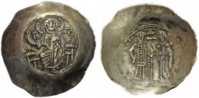 THE BYZANTINE EMPIRE 
 Manuel I, Comnenus 8 April 1143 – 24 September 1180 
 Aspron trachy, Thessalonica 1152-1160 (?), EL 4.65 g. Christ, nimbate, ...