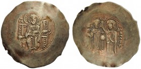 THE BYZANTINE EMPIRE 
 Manuel I, Comnenus 8 April 1143 – 24 September 1180 
 Aspron trachy, 1167-1183 (?), EL 4.05 g. Christ enthroned facing, nimba...