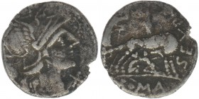 ROM Republik Sex.Pompeius Fostlus 133-126 BC

Denar
Romakopf nach rechts / Wölfin Romulus und Remus säugend
Syd.461,3,36 Gramm, ss
