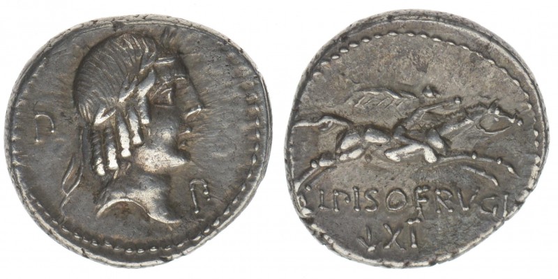 ROM Republik L.Calpurnius Piso Frugi 90 BC

Denar
Apollo / Reiter nach rechts
Cr...