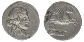 ROM Republik Q. Titius 90 BC

Denar Rom
Bacchus / Pegasus
Crawf. 341/2 3,80 Gramm, ss++
