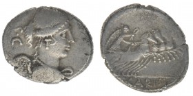 ROM Republik T.Carisius 46 BC

Denar
drapierte Victoriabüste /Victoria in Biga
Sear 450, 3,50 Gramm, ss+