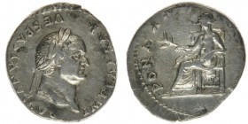ROM Kaiserzeit Vespasianus 69-79, 
Denar

IMP CAESAR VESPASIANVS AVG / PON MAX .....
3,28 Gramm, ss+
ss+