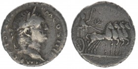 ROM Kaiserzeit Vespasianus 69-79

Denar, Quadriga, selten
3,01 Gramm, ss