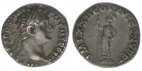 ROM  Kaiserzeit Domitianus 81-96
Denar

IMP CAES DOMIT AVG GERM PM TRP XIV / IMP XXII COS XVI CENS PPP
Kampmann 24.71, 3,48 Gramm, ss/vz