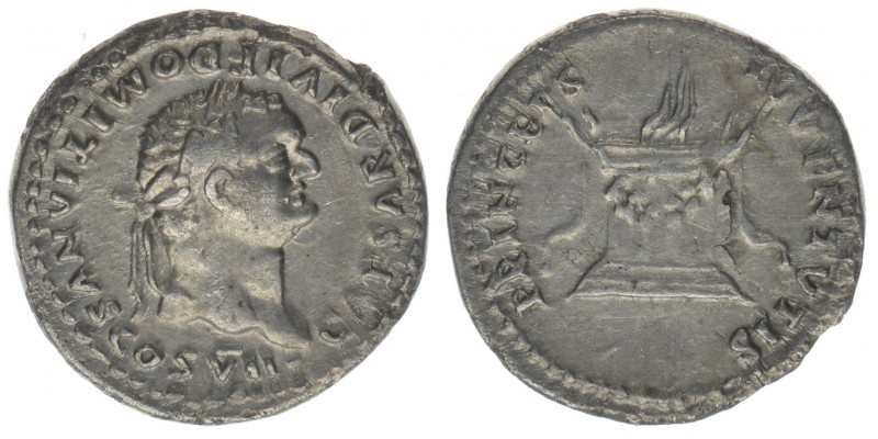 ROM Kaiserzeit Domitianus als Caesar 80-81

Denar
CAESAR DIVI F DOMITIANVS COS V...