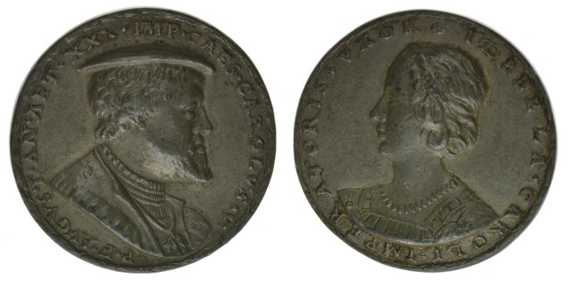 RDR Österreich Habsburg Kaiser Karl V., 
Medaille 1530/1531 mit Isabella von Por...