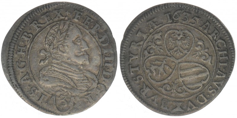 RDR Österreich Habsburg Kaiser Ferdinand III.
Groschen 1635
2.19 Gramm, vz