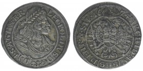 RDR  Österreich Habsburg  Kaiser Leopold I.
6 Kreuzer 1674 SHS Breslau
3,19 Gramm, ss