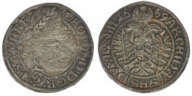 RDR Österreich Habsburg Kaiser Leopold I. 

3 Kreuzer 1669 SHS Breslau
1,65 Gramm, ss