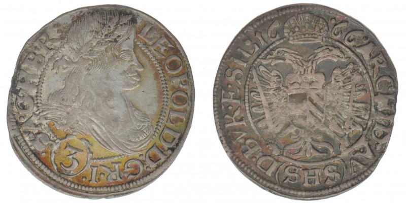 RDR Österreich Habsburg Kaiser Leopold I. 

3 Kreuzer 1666 SHS Breslau
1,52 Gram...
