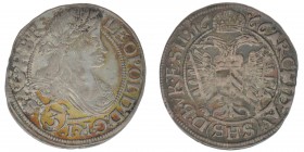 RDR Österreich Habsburg Kaiser Leopold I. 

3 Kreuzer 1666 SHS Breslau
1,52 Gramm, ss