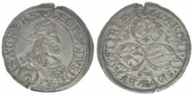 RDR Österreich Habsburg Kaiser Leopold I. 

3 Kreuzer 1666 Graz
1,74 Gramm, vz, Einrisse auf 12 Uhr