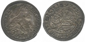 RDR Österreich Habsburg Kaiser Leopold I. 

3 Kreuzer (Groschen) 1703 Graz 
1,55 Gramm, ss/vz