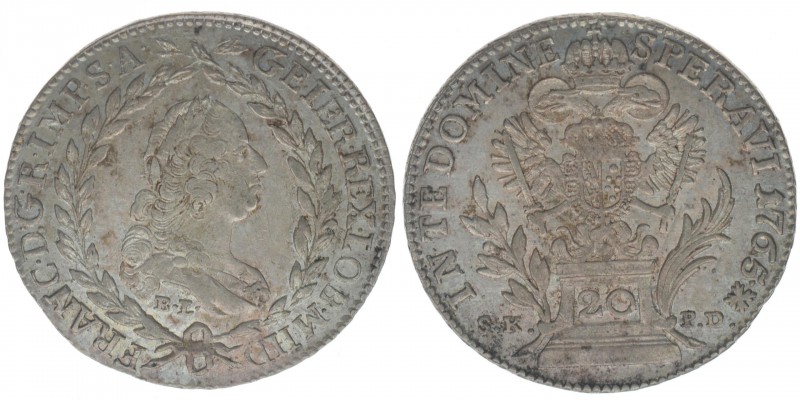 RDR Österreich Habsburg Kaiser Franz I. Stephan
20 Kreuzer 1765 BL/SK-PD
6.66 Gr...