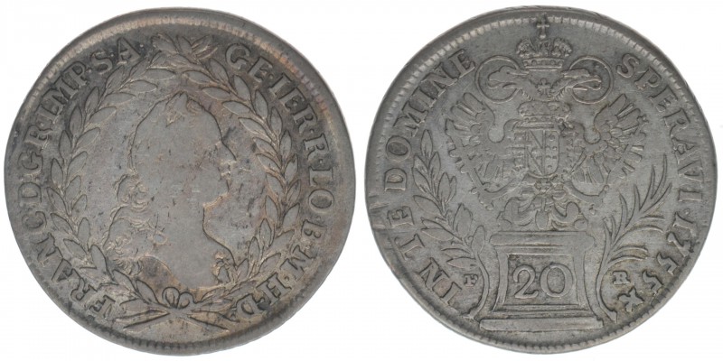 RDR Österreich Habsburg Kaiser Franz I. Stephan

20 Kreuzer 1755 PR Prag
6,48 Gr...