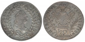 RDR Österreich Habsburg Kaiser Franz I. Stephan

20 Kreuzer 1758 PR Prag
6,61 Gramm, ss+ justiert