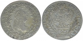 RDR Österreich Habsburg Kaiser Franz I. Stephan
20 Kreuzer EVM-D 1765 BC
6,62 Gramm, vz