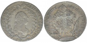 RDR Österreich Habsburg Kaiser Franz I. Stephan
20 Kreuzer 1765 BH/EVM-D
6.58 Gramm, ss/vz