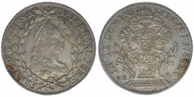 RDR Österreich Habsburg Kaiser Franz I. Stephan
20 Kreuzer 1765 BO/SK-PD
6.66 Gramm, vz++