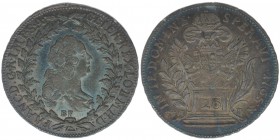 RDR Österreich Habsburg Kaiser Franz I. Stephan
20 Kreuzer 1765 BF/EVM-D
5.41 Gramm, stfr Prachtexemplar mit toller Patina
Justierspuren
