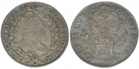 RDR Österreich Habsburg Kaiser Franz I. Stephan
20 Kreuzer 1765 BM/SK-PD
6,67 Gramm, vz