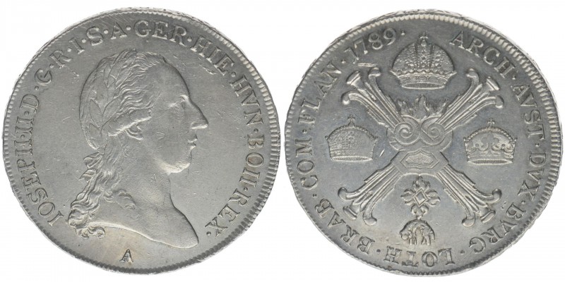 RDR Österreich Habsburg Kaiser Joseph II.
1/2 Kronentaler 1789 A
14.74 Gramm, ss...