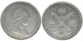 RDR Österreich Habsburg Kaiser Joseph II.
1/2 Kronentaler 1789 A
14.74 Gramm, ss/vz