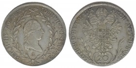 RDR Österreich Habsburg Kaiser Joseph II.
20 Kreuzer 1787 A
Herinek 222
6,66 Gramm ss/vz