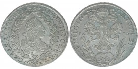 RDR Österreich Habsburg Kaiser Joseph II.
20 Kreuzer 1774 B/SK-PD
6.65 Gramm, vz+