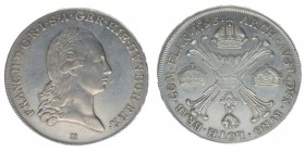 RDR Österreich Habsburg Kaiser Franz II.

Kronentaler 1795 H Günzburg
Herinek 484, 29.59 Gramm, -vz