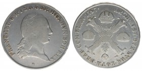 RDR Österreich Habsburg Kaiser Franz II.

Kronentaler 1797
29.30 Gramm, ss