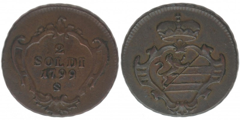 RDR Görz

2 Soldi1799 S
Kupfer, 5.44 Gramm, ss/vz