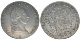 KAISERTUM ÖSTERREICH Kaiser Franz I.
Taler 1820 A
28,09 Gramm, vz/vz+