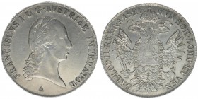 KAISERTUM ÖSTERREICH Kaiser Franz I.

Taler 1821 A
27.93 Gramm, vz