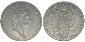 KAISERTUM ÖSTERREICH Kaiser Franz I.

Taler 1825 B
28,10 Gramm, vz+/stfr
