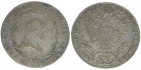 SALZBURG Kaiser Franz I.
20 Kreuzer 1808 D
6.65 Gramm, ss/vz