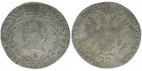KAISERTUM ÖSTERREICH Kaiser Franz I.
20 Kreuzer 1812 E
6.67 Gramm, selten, ss+