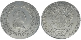 KAISERTUM ÖSTERREICH Kaiser Franz I.
20 Kreuzer 1814 E
6.56 Gramm, vz++