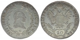 KAISERTUM ÖSTERREICH Kaiser Franz I.

20 Kreuzer 1814 G
6,56 Gramm, -vz