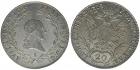 KAISERTUM ÖSTERREICH Kaiser Franz I.
20 Kreuzer 1815 A
6.64 Gramm, vz