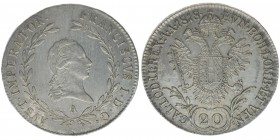 KAISERTUM ÖSTERREICH Kaiser Franz I.

20 Kreuzer 1818 A
6.66 Gramm, vz/stfr