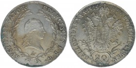 KAISERTUM ÖSTERREICH Kaiser Franz I.
20 Kreuzer 1819 A
6.72 Gramm, vz++