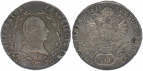KAISERTUM ÖSTERREICH Kaiser Franz I.
10 Kreuzer 1815 C Prag
3,88 Gramm, -vz