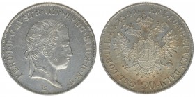 KAISERTUM ÖSTERREICH Kaiser Ferdinand I.

20 Kreuzer 1841 E
6,64 Gramm, ss/vz